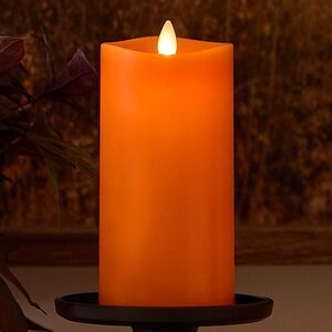 Luminara Flickering Flameless LED Candle for Indoor, 3" x 6.5" - Russet Orange